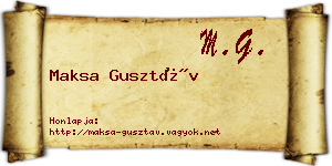 Maksa Gusztáv névjegykártya