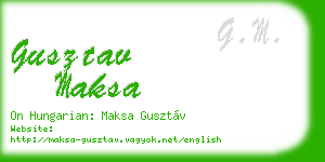 gusztav maksa business card
